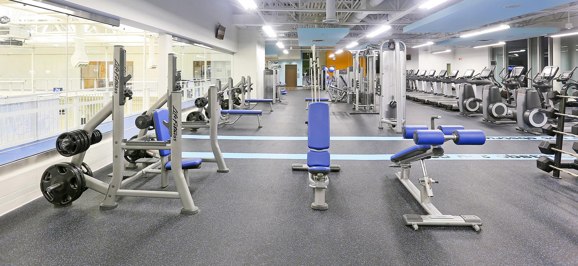Interior view of the Sault College Fitness area.