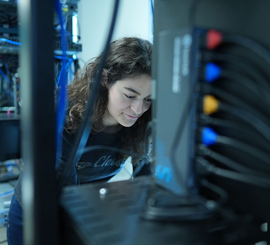 IT student working with network stacks