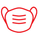 icon image of mask in red outline