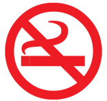 icon with a cigarette with a circle and line through it to indicate no smoking