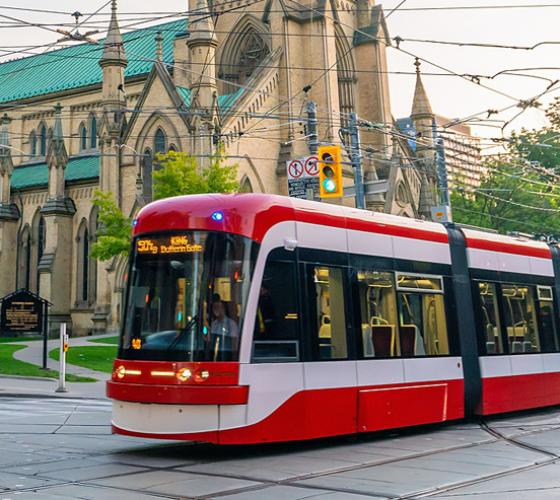 Red Toronto street car.