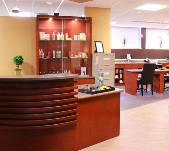 reception entrance to college salon and spa
