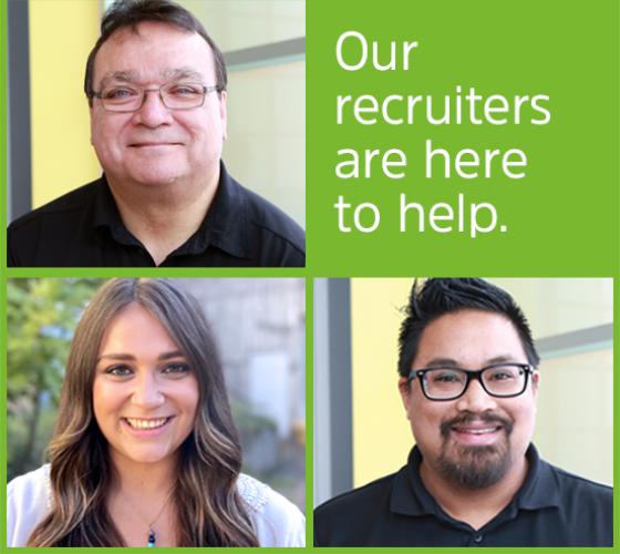 Photo showing our three recruiters who are ready to help students.