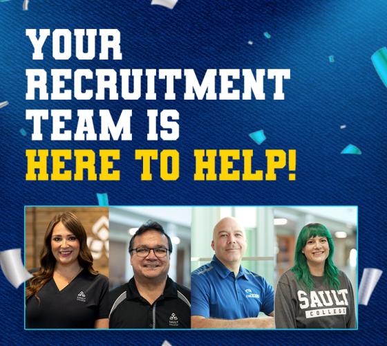 Your recruitment team is here to help with photos of four recruiters
