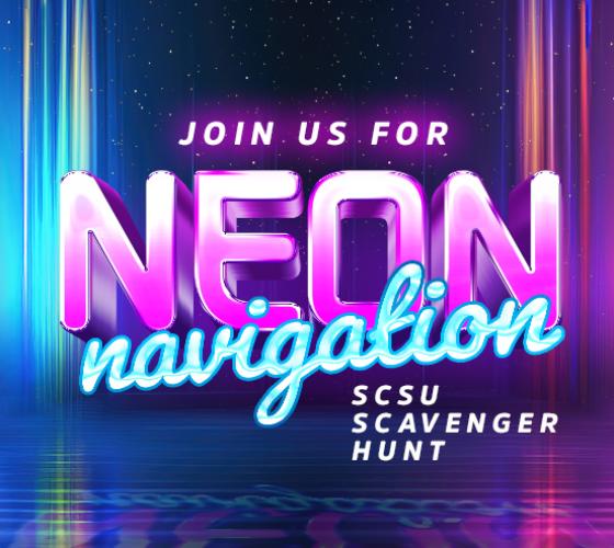Neon Navigation for SCSU scavenger hunt event for O-Week