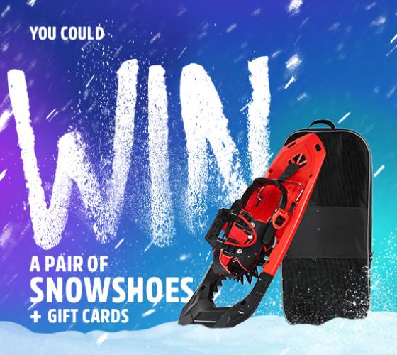 WIN written like snow over blue snowy background