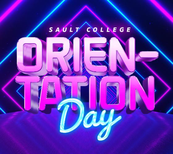 Orientation Day Fall Orientation image with neon letters and background colours
