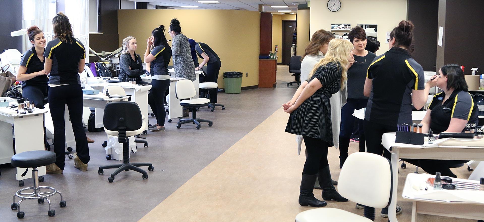  Esthetician class in session.