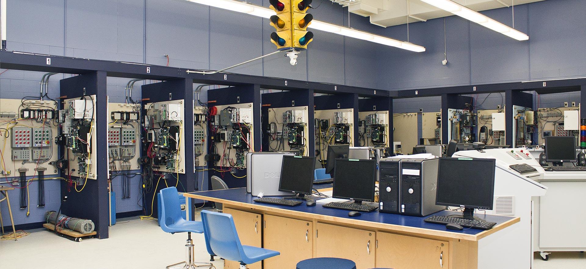 Interior of one of the Electrical Engineering classrooms.