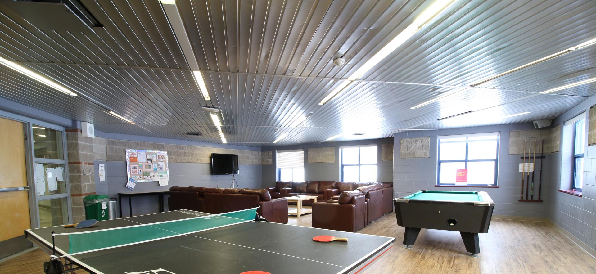 View of games room in ray lawson hall
