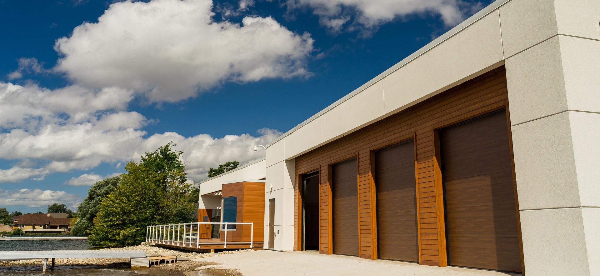exterior garage door of the waterfront centre