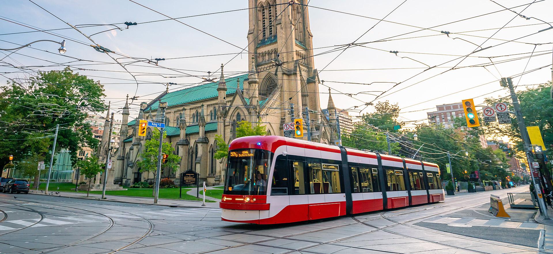 Red Toronto street car.