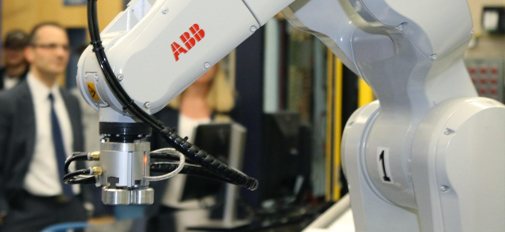 A close-up of a robotic arm.