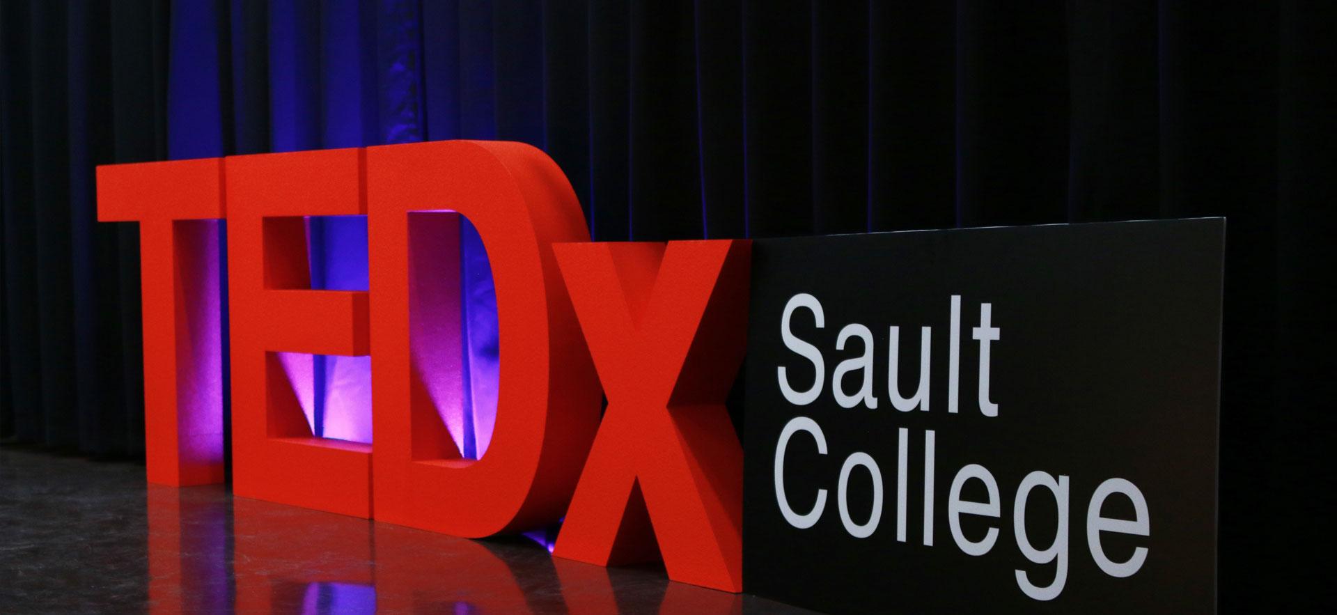 TEDX 3d letters on the stage