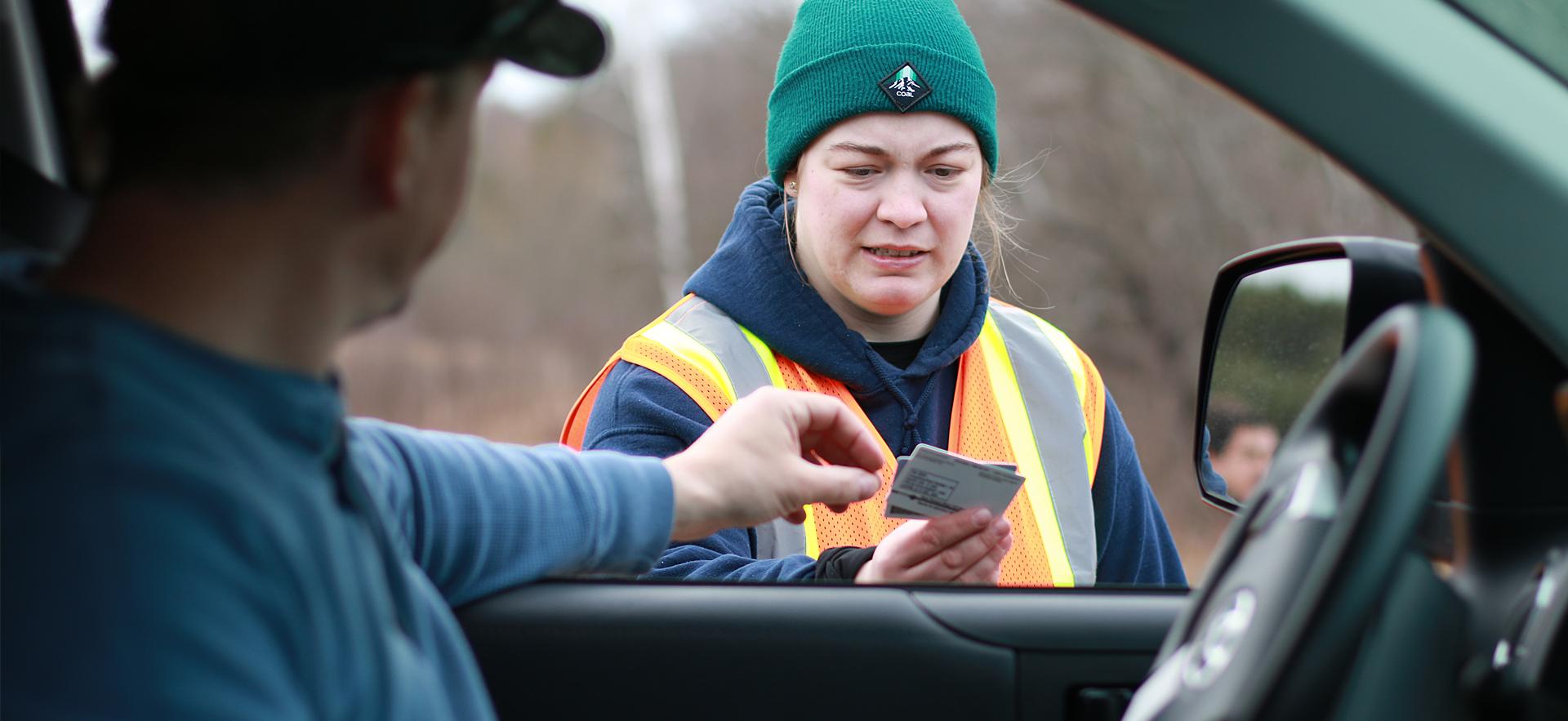 Natural Resource Environmental law student doing a vehicle stop