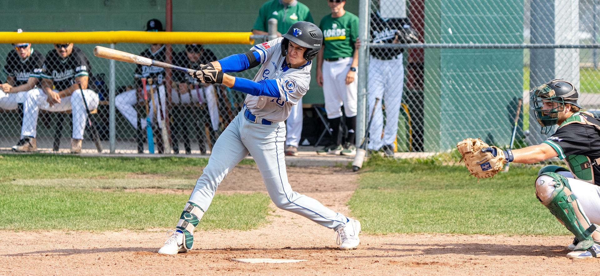 Baseball player swinging