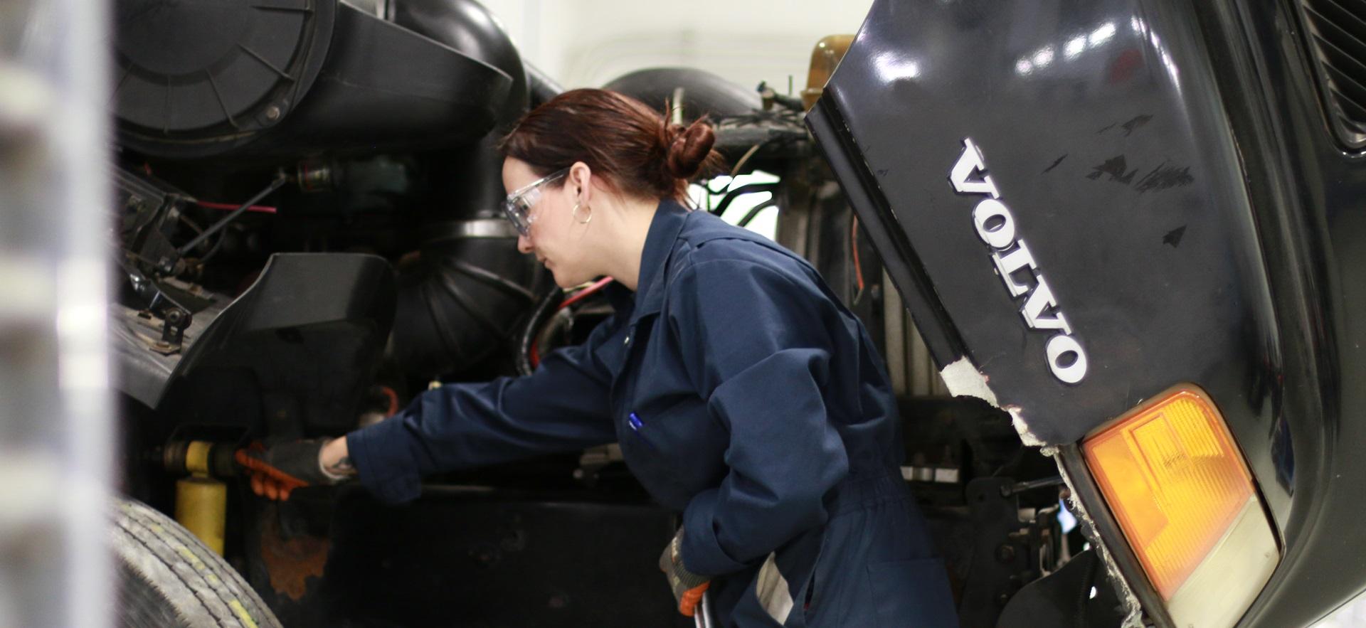 Motive Power student working on transport
