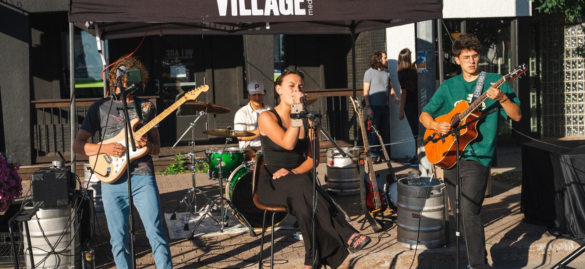 Live music during a summer downtown street party