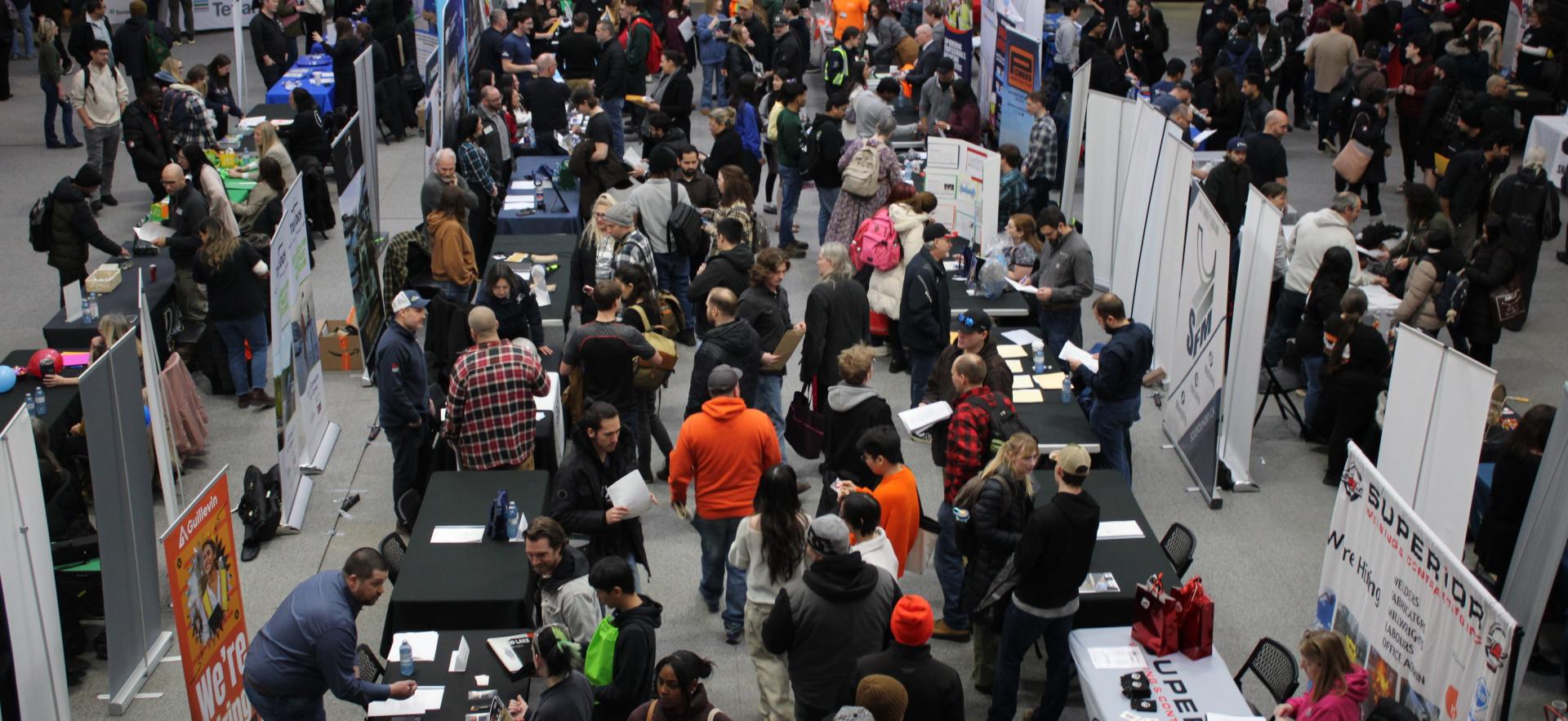 image of people visiting trade booths