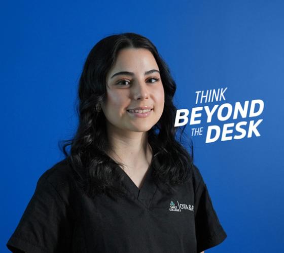 Health student image with think beyond the desk